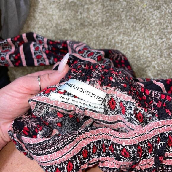 Urban Outfitters pants joggers trousers maroon/red indian inspired pull on - Picture 6 of 7